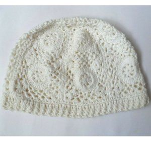 Girl's Crochet Cotton Beanie Hat One Size